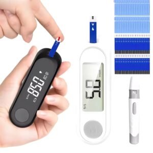 Glucomètre avec kit de test, 50 bandelettes et 50 lancettes